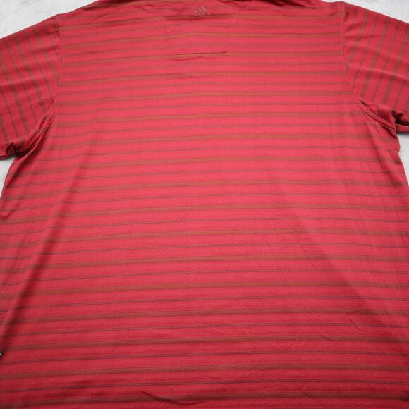 Adidas Shirt Mens XL Extra Red Golf Polo Lightweight Stretch 3 Stripes Work * - Picture 14 of 16